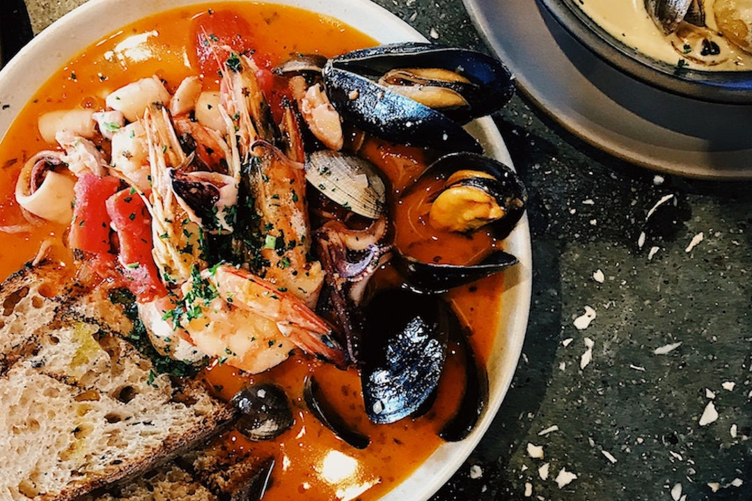 seafood broth as past of spanish cooking class