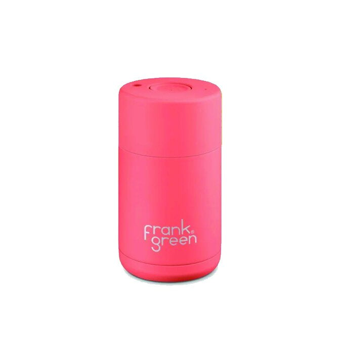 frank green 10oz reusable cup in neon pink