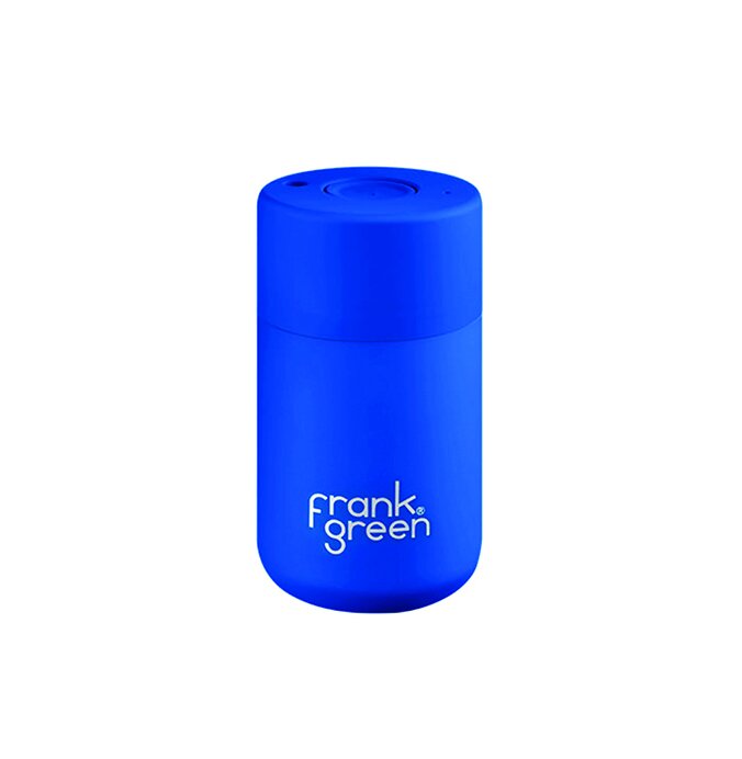 frank green 10oz reusable cup in neon blue